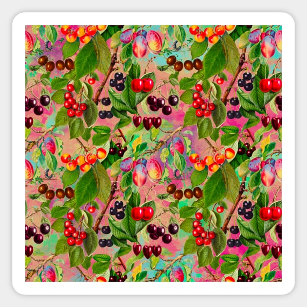 Exotic tropical floral leaves and fruits, botanical pattern, tropical